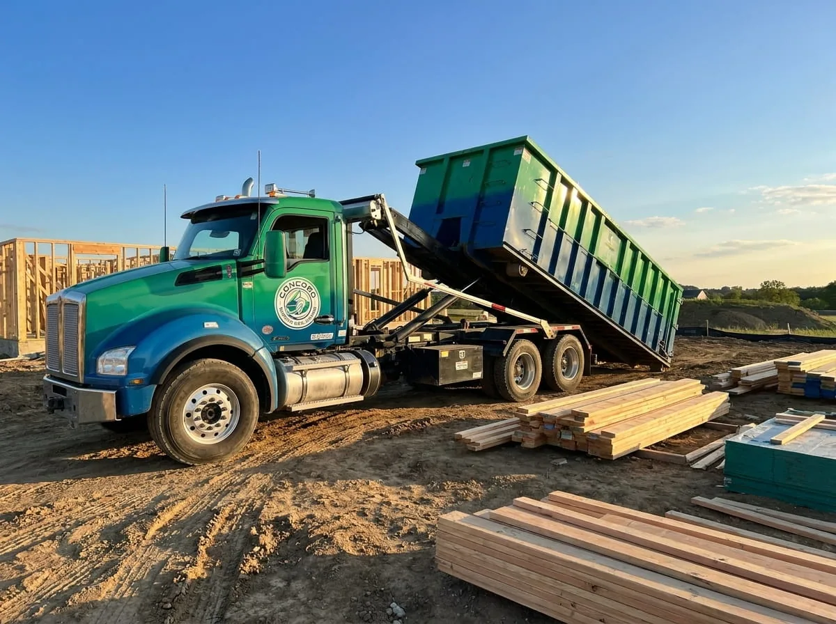 Roll-off container used for concrete & heavy debris disposal in Concord NH